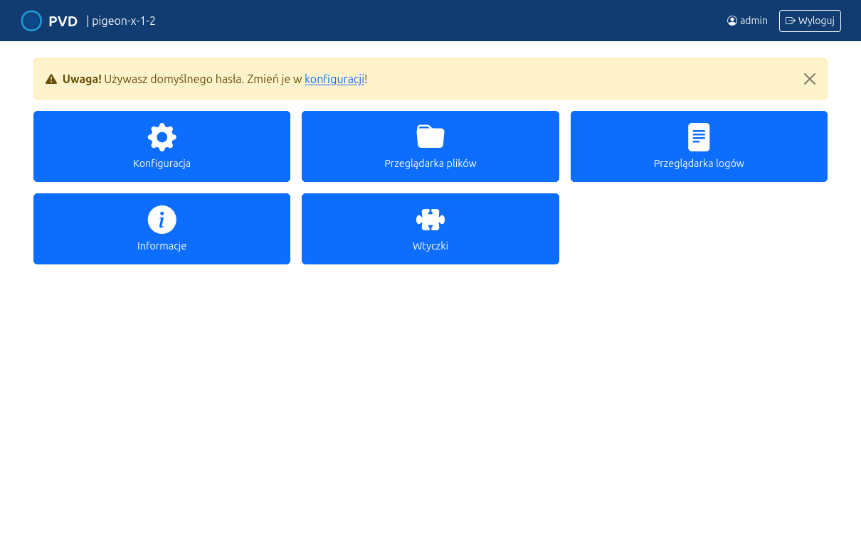 Strona główna — dashboard kafelkowy